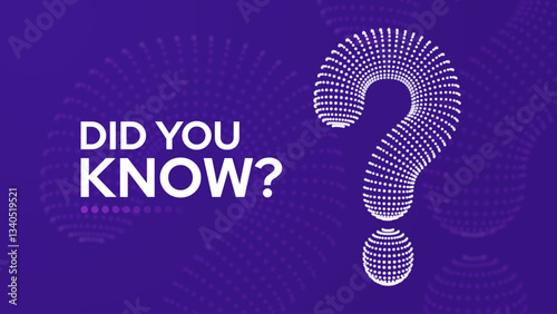 Did You Know Sign. 3D Question Mark Particles Mesh Grid. Ask Symbol. Help Support, FAQ Problem Symbol, Think Education Concept. Vector Illustration. 