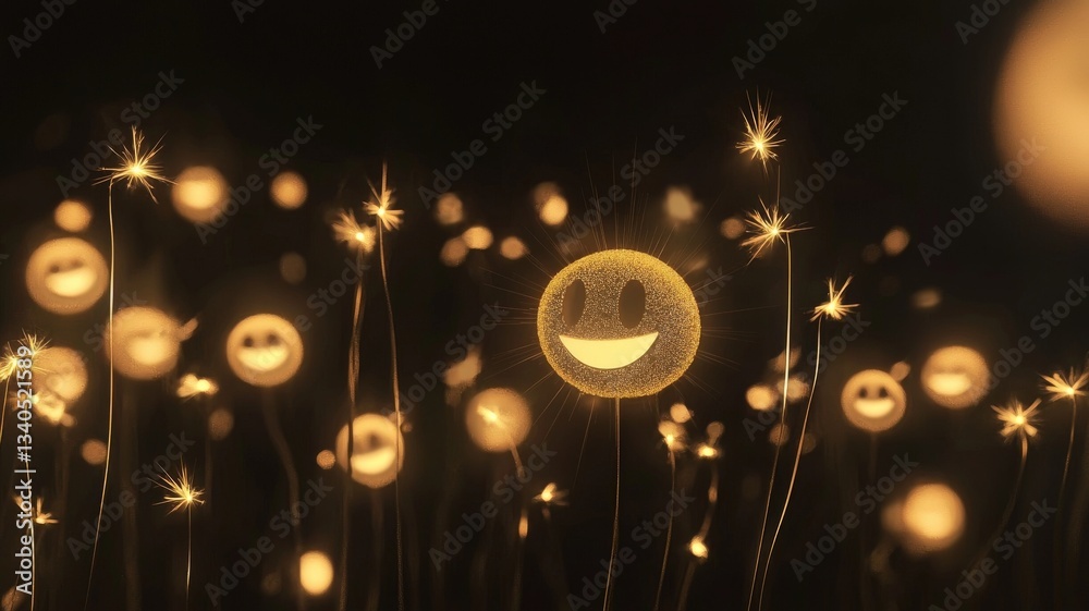 Obraz premium Detailed 3D render of golden sparklers glowing against a dark, starry night sky, creating a magical and festive effect, perfect for New Year, celebrations, and holiday illustrations.