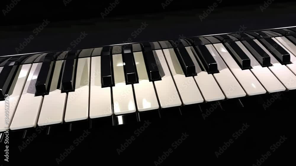moving around a black background with a piano keyboard moving around a black background with a piano keyboard