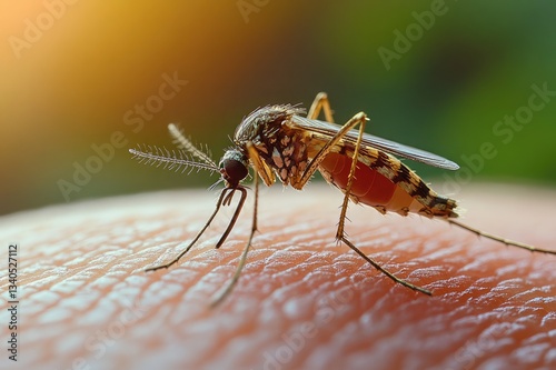 mosquito sucking blood.