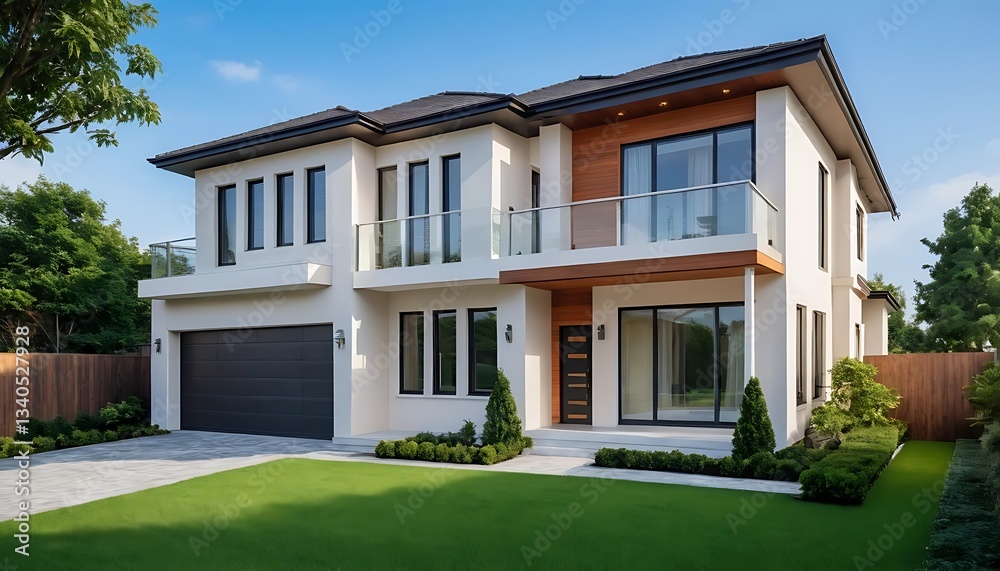 Fototapeta premium Luxury Home Exterior Photography Showcasing Architectural Excellence