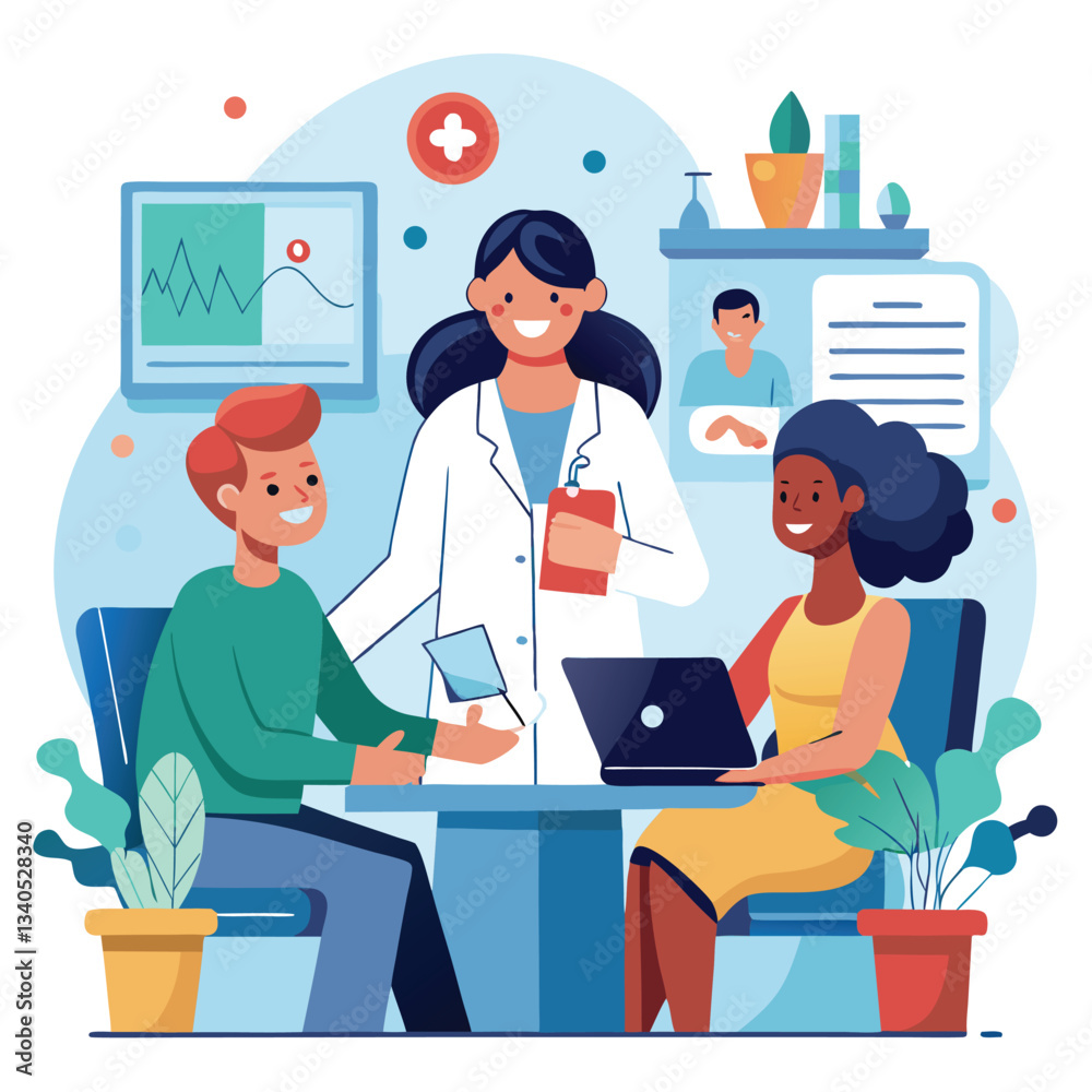 woman doctor giving advice to her sick patient. woman doctor giving advice to her sick patient.