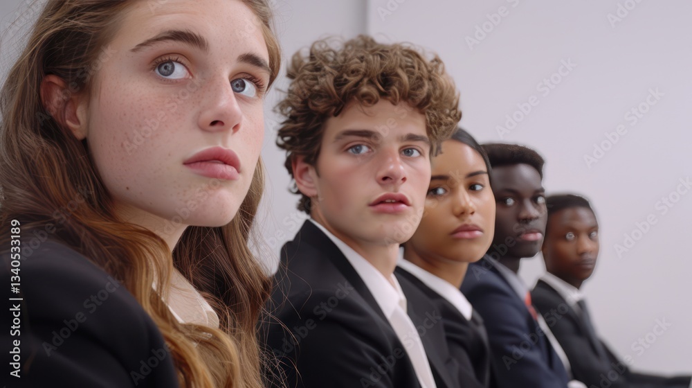 Diverse Group of People Waiting for Business Meeting in Office Reception Diverse Group of People Waiting for Business Meeting in Office Reception