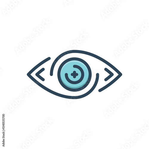 Color illustration icon for eye care