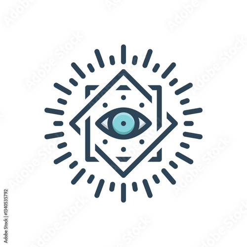 Color illustration icon for eye of providence