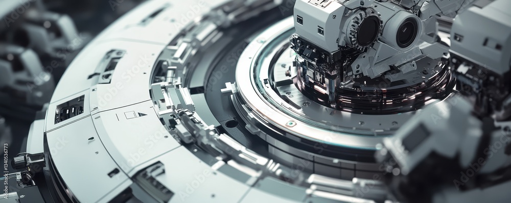 Fototapeta premium A high-speed robotic manufacturing process powered by cutting-edge technology and precision engineering.