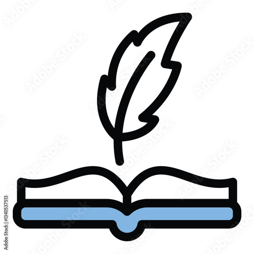 Literature icon in flat line style representing books writing and storytelling ideal for education reading and literary studies concepts.