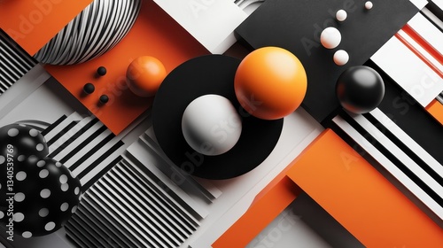 Abstract geometric design with vibrant color contrast and shapes.