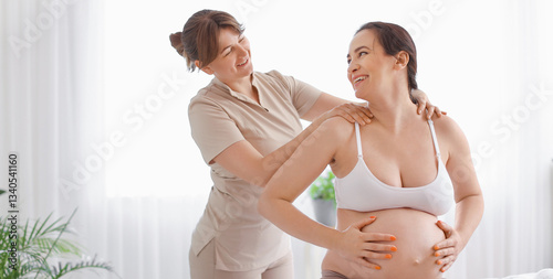 Pregnant woman getting mass...