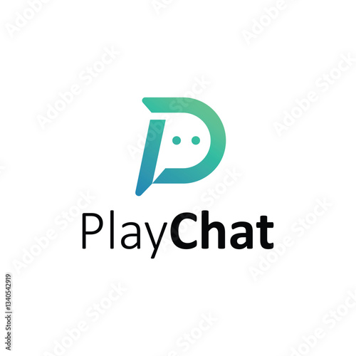 chat logo icon vector, letter P + bubble chat