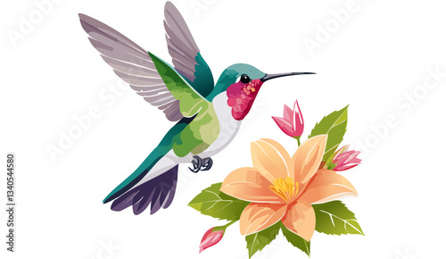 hummingbird and flower