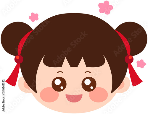 Chinese Cute Girl Face elated