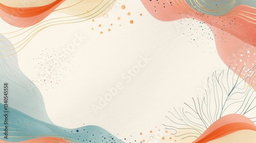 Abstract pastel waves and shapes background