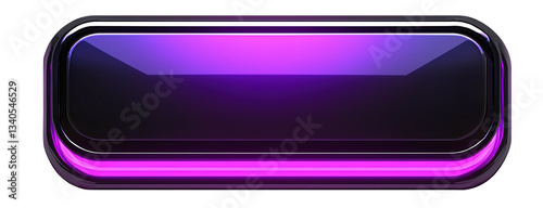 Glowing Neon Digital Interface Button - Futuristic Purple Vector for Web Design & Gaming