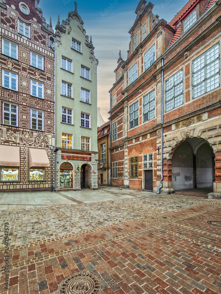 Old Town in the city of Gdansk, Poland.