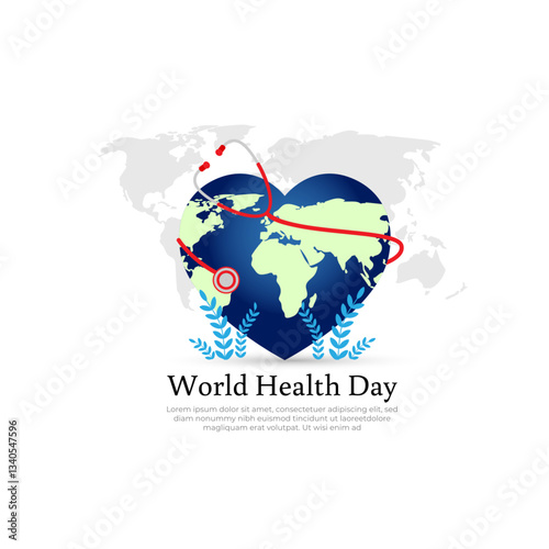 Vector illustration of World Health Day social media template