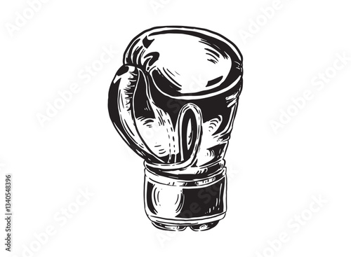 Illustration of an Sport Equipment Glove Boxing Handdrawn