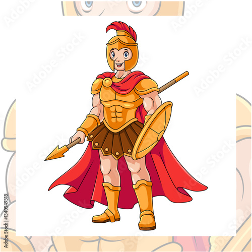 Ares greek mythology cartoon mascot character design