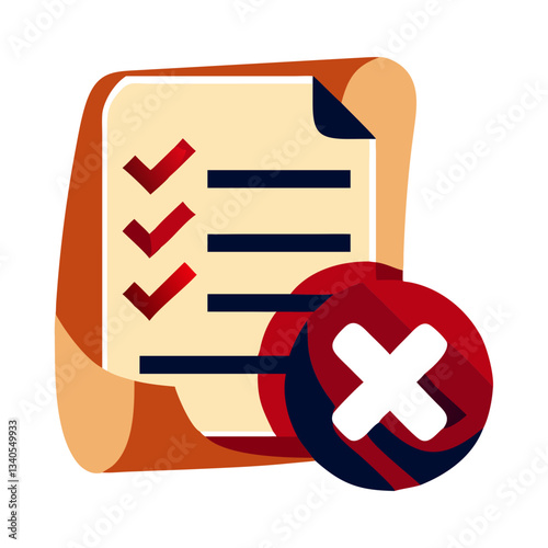 Rejected checklist document icon