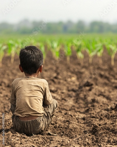 Harvesting hope a child's journey in agriculture rural fields photography natural setting emotional perspective resilience