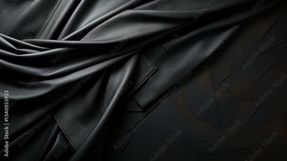 Fototapeta premium Stylish Matte Black Banner with a Subtle Textured Pattern