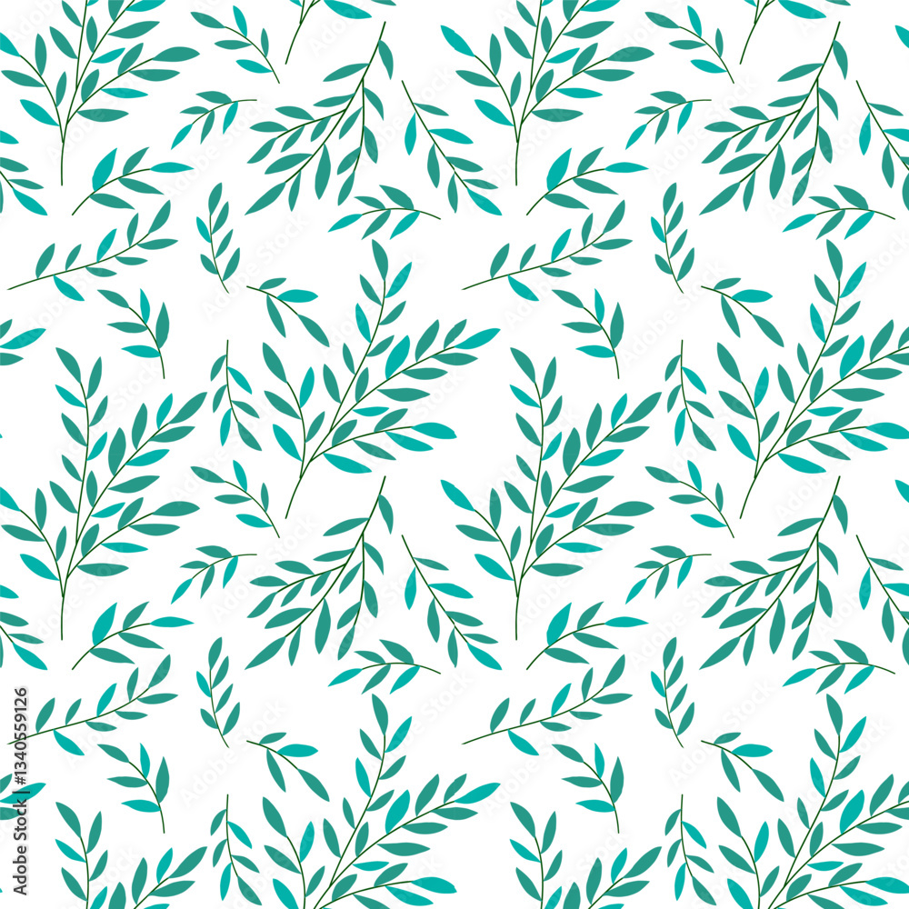 seamless leaves pattern background. green leaves vector pattern background. seamless leaves pattern background. green leaves vector pattern background.