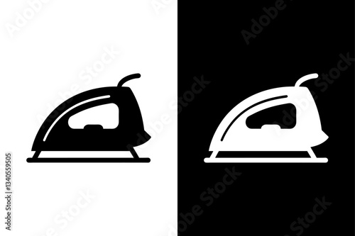 Steam Iron Silhouette Icons High-Quality Vector Design.