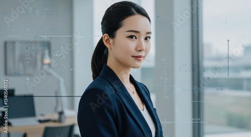 Professional Woman in Business Attire in Modern Office Setting, Symbolizing Success and Innovation. Free Download Professional Woman in Business Attire in Modern Office Setting, Symbolizing Success and Innovation. - GFXLoad
