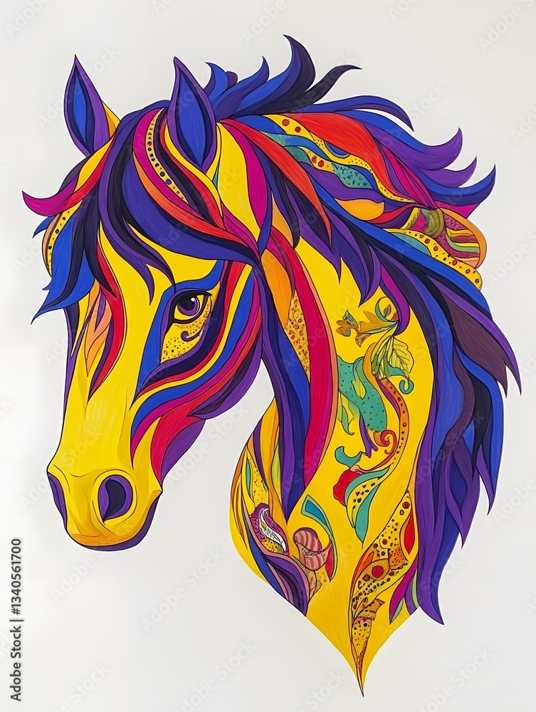 Fototapeta Vibrant and Imaginative Abstract Horse Art