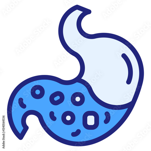 Stomach blue icon