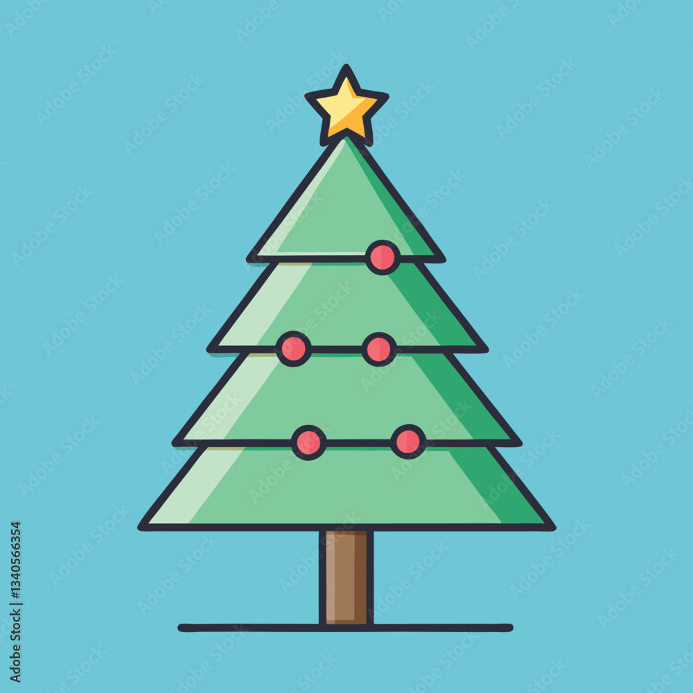 Vector Christmas tree with ornaments and star, A festive vector illustration of a Christmas tree decorated with colorful ornaments and a bright star, symbolizing holiday joy and celebration.
Vector Christmas tree with ornaments and star, A festive vector illustration of a Christmas tree decorated with colorful ornaments and a bright star, symbolizing holiday joy and celebration.