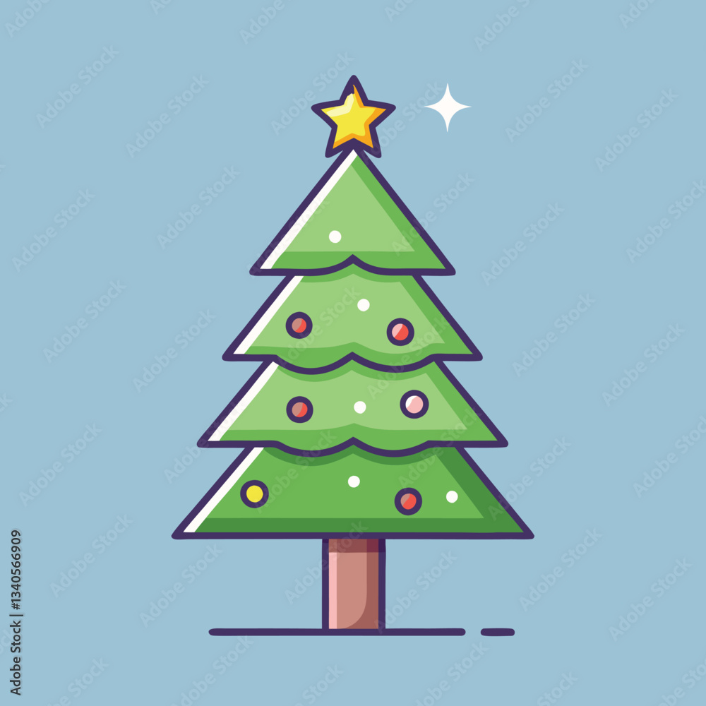 Vector Christmas tree with ornaments and star, A festive vector illustration of a Christmas tree decorated with colorful ornaments and a bright star, symbolizing holiday joy and celebration.
Vector Christmas tree with ornaments and star, A festive vector illustration of a Christmas tree decorated with colorful ornaments and a bright star, symbolizing holiday joy and celebration.