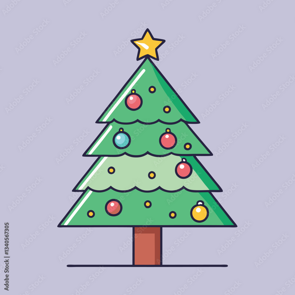 Vector Christmas tree with ornaments and star, A festive vector illustration of a Christmas tree decorated with colorful ornaments and a bright star, symbolizing holiday joy and celebration.
Vector Christmas tree with ornaments and star, A festive vector illustration of a Christmas tree decorated with colorful ornaments and a bright star, symbolizing holiday joy and celebration.