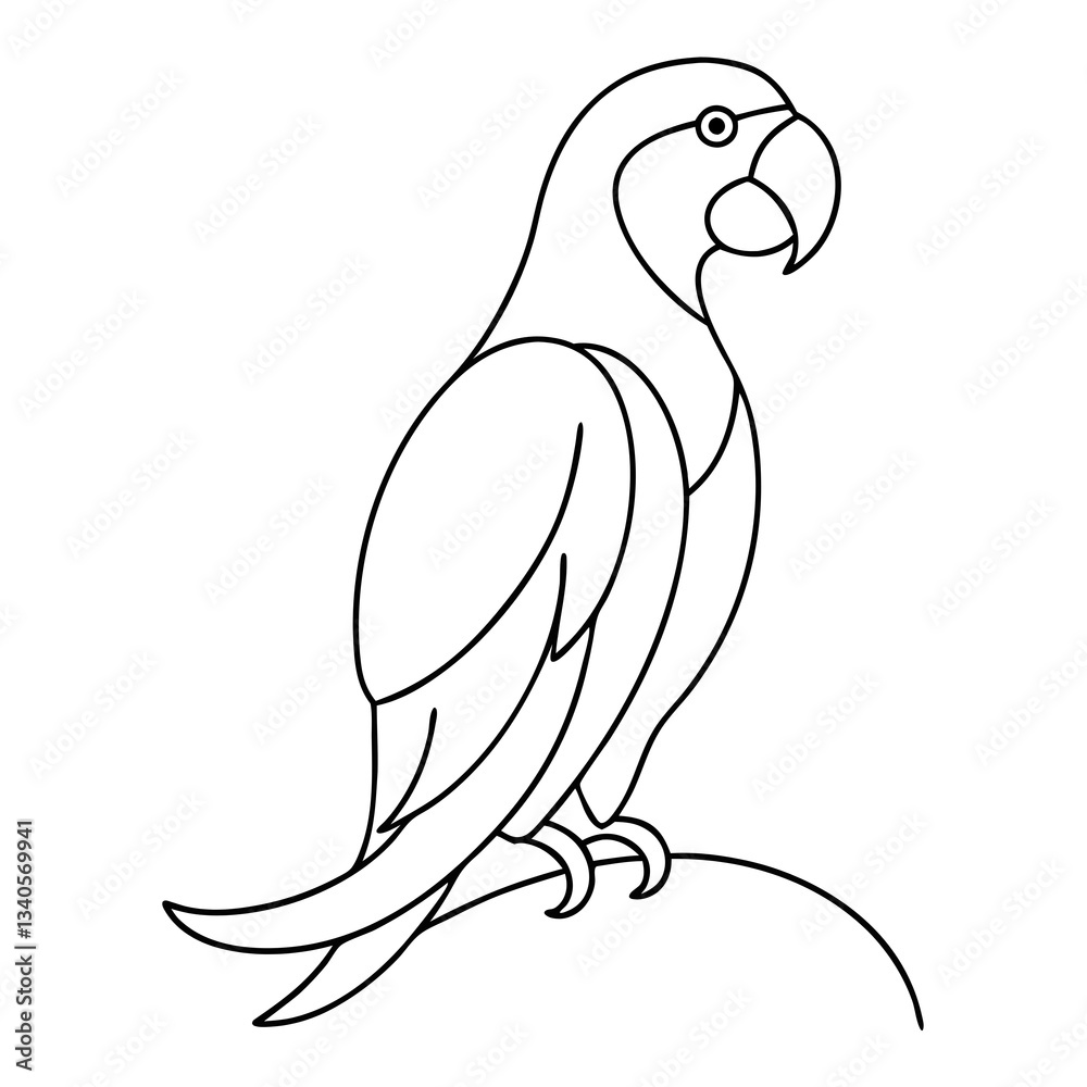 Simple line drawing of a parrot on a transparent background
Simple line drawing of a parrot on a transparent background