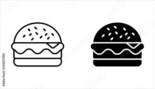 Burger icon set. cheese burger Symbol. hamburger sign. for mobile concept and web design. vector illustration on white background