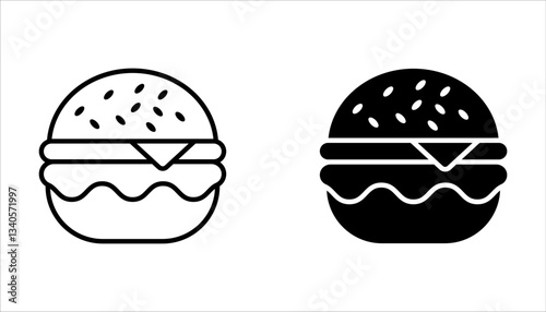 Burger icon set. cheese burger Symbol. hamburger sign. for mobile concept and web design. vector illustration on white background