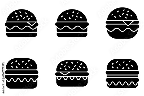 Burger icon set. cheese burger Symbol. hamburger sign. for mobile concept and web design. vector illustration on white background