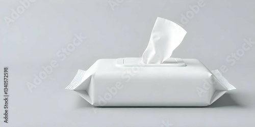 empty space Wet Wipes Mockup with stage on Grey Background. wet Wipes Mockup. wet presentation