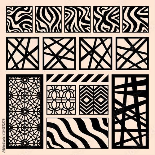 Modern Aesthetics: Striking Black and Beige Laser Cut Designs Collection