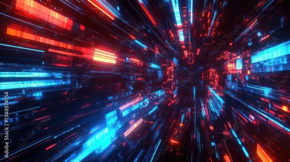 Background gaming abstract neon sci-fi themes cyberpunk red blue glowing dynamic technology wallpaper AI generated image illustration Background gaming abstract neon sci-fi themes cyberpunk red blue glowing dynamic technology wallpaper AI generated image illustration