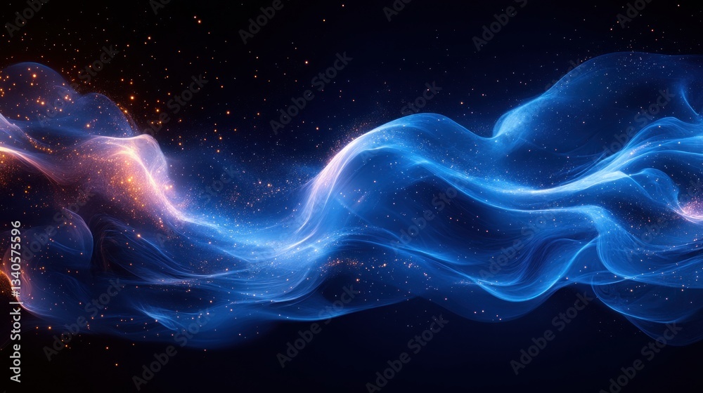 Fototapeta premium Celestial Flow: A Symphony of Light and Stardust