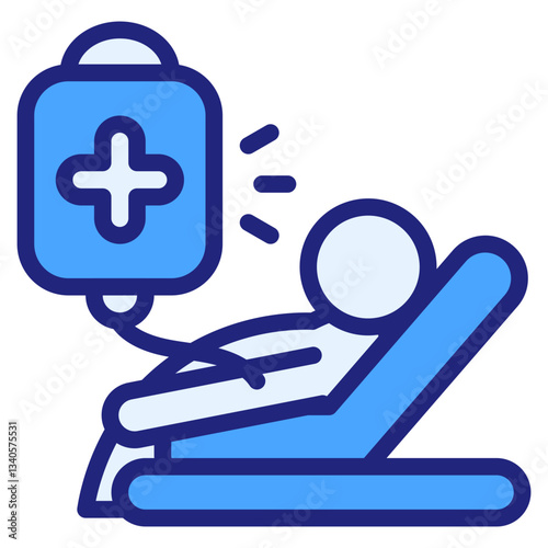 Male chemotherapy blue icon
