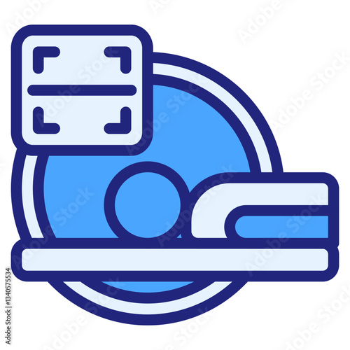 Male CT scan blue icon