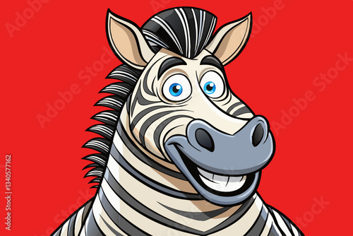 zebra portrait isolated background cartoon