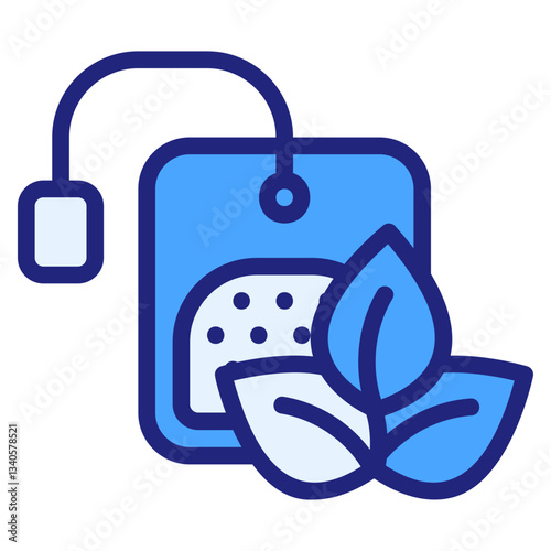 Tea bag blue icon