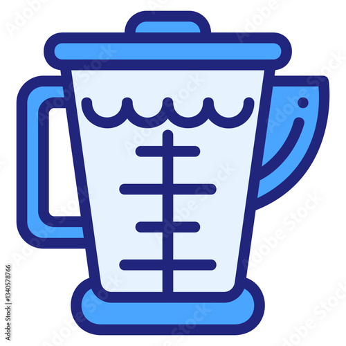 Measuring cup blue icon