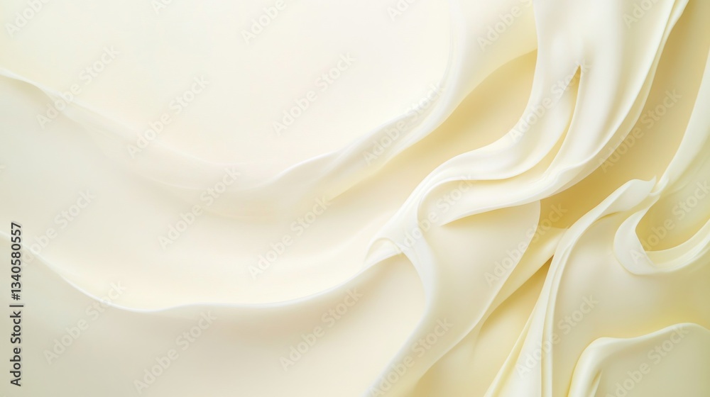 Fototapeta premium Creamy, smooth, off-white substance with flowing, wavy texture.