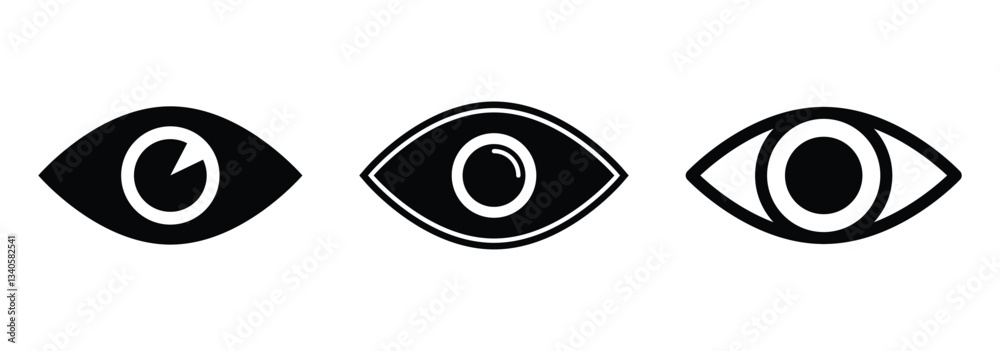 Eye icon set. Collection of eye vector icons. Look and vision symbols. Eye icon set. Collection of eye vector icons. Look and vision symbols.