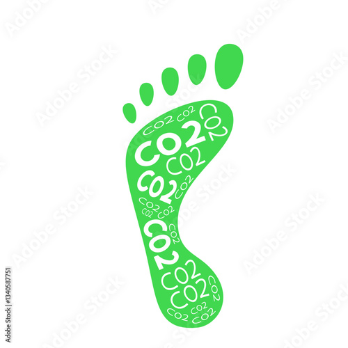 Green Carbon Footprint Illustration