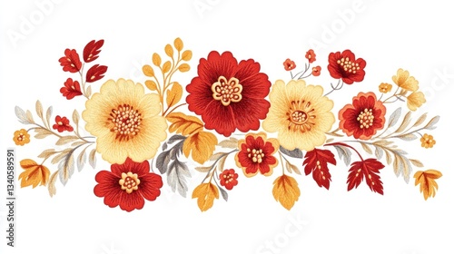 Floral Design with Red and Yellow Blooms